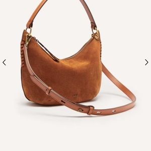 Ba&sh brown suede swing handbag